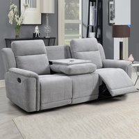 Sheridan Fabric Recliner 3 Seater Sofa In Light Grey