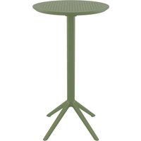 Shipley 60cm Polypropylene Bar Table In Olive Green