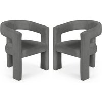 Siena Grey Fabric Dining Chairs - Pair