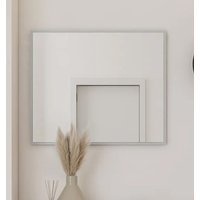 Silvis Bedroom Wall Mirror In Grey Wooden Frame