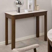 Simcoe Ceramic Top Console Table With 1 Drawer In Smoked Oak