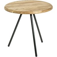 Simons Small Wooden Side Table In Oak With Black Metal Legs