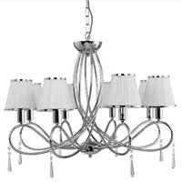 Simplicity 8 Light Ceiling Light In Chrome With Glass Drops Simplicity 8 Light Ceiling Light In Chrome With Glass Drops