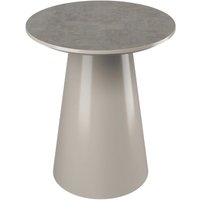 Simpsonville Wooden Round Side Table In Grey Concrete Effect