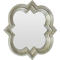 Sims Arabesque Design Wall Mirror In Weathered Silver Frame
