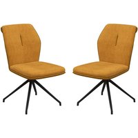 Simsbury Mustard Fabric Dining Chairs In Pair