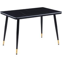Sion Sintered Ceramic Stone Dining Table In Black Effect