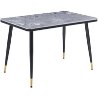 Sion Sintered Ceramic Stone Dining Table In Grey Effect