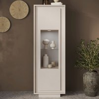 Skokie Wooden Display Cabinet In Matt White With LED