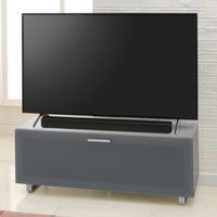 Sofia 1200mm Glass Top TV Stand With 1 Door - Grey High Gloss
