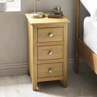 Sorrento Wooden Bedside Cabinet with 3 Drawers in Oak