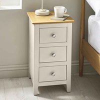 Sorrento Wooden Bedside Cabinet with 3 Drawers in Taupe
