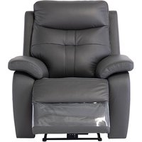 Sotra Faux Leather Electric Recliner Armchair In Charcoal