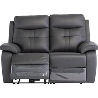 Sotra Faux Leather Electric Recliner 2 Seater Sofa In Charcoal
