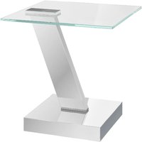 Spartanburg Clear Glass Side Table With Polished Chrome Base