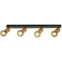 Spinny 4 Light Bar Spotlight In Wood And Matt Black