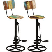 Stacy Multicolour Solid Reclaimed Wooden Bar Stools In A Pair