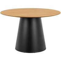 Stanford Wooden Dining Table With Black Base In Matt Oak