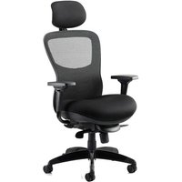 Stealth Shadow Ergo Headrest Office Chair In Black Airmesh Seat Stealth Shadow Ergo Headrest Office Chair In Black Airmesh Seat