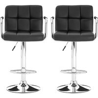 Stocam Black Faux Leather Bar Chairs With Chrome Base In A Pair