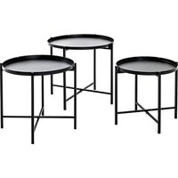 Stockton Metal Set Of 3 Side Tables In Black