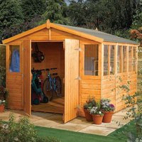 Stroden Wooden Garden Apex Workshop In Honey Brown 9x18