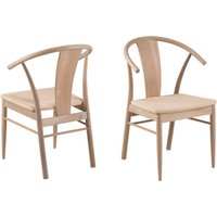 Sturgis Off White Oak Wooden Dining Chairs In Pair