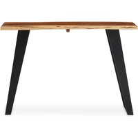 Surah Wooden Console Table With Black Metal Base In Natural