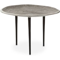 Sylva Round Metal Coffee Table With Black Legs In Silver