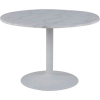 Tama White Marble Dining Table Round In Metal Base