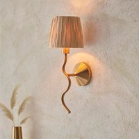 Tampa Fabric Wall Light In Aged Brushed Brass