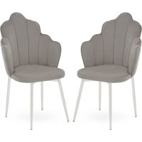 Tania Grey Velvet Dining Chairs With Chrome Legs In A Pair
