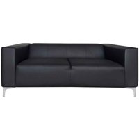 Taormina PU Leather 2 Seater Sofa in Black