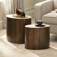 Tarrytown Wooden Oval Nest of 2 Tables in Walnut