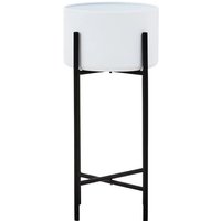 Tavira Large Metal Floor Standing Planter In White And Black