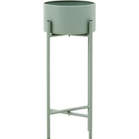 Tavira Small Metal Floor Standing Planter In Green