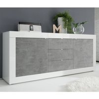 Taylor White Gloss Sideboard With 2 Doors 3 Drawers In Cement