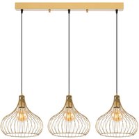 Teldamla 3 Light Metal Ceiling Pendant Light in Gold