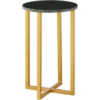 Telluride Green Marble Top Side Table With Gold Frame