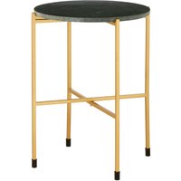Telluride Green Marble Top Side Table With Gold Legs