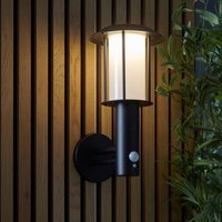 Temecula Metal Outdoor Sensor Wall Light In Matt Black