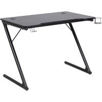 Tempe Wooden Gaming Desk With Metal Frame In Black