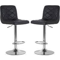 Terot Grey Faux Leather Bar Chairs With Chrome Base In A Pair