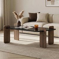 Tervan Rectangular Wooden Coffee Table in Lotus and Walnut