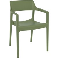 Tervel Polypropylene Stacking Armchair in Olive Green