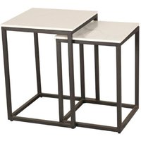 Tiana Ceramic Square Nest Of 2 Tables In White