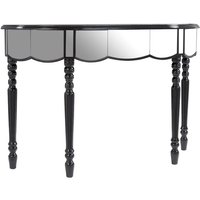 Tiffani Mirrored Glass Console Table In Silver And Black