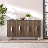 Tiger Wooden Sideboard with 4 Doors in Walnut