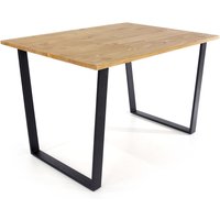 Tilston Large Wooden Rectangular Dining Table In Oak And Black