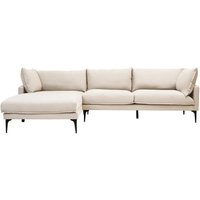 Toccoa Fabric Left Handed 3 Seater Sofa In Cream